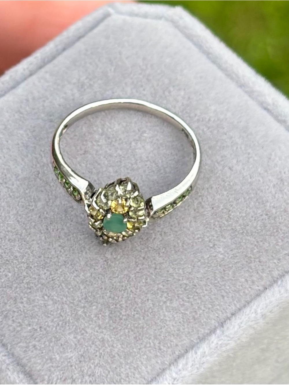 Stunning Genuine Emerald and Peridot gemstones 925 sterling Silver Ring Size 7 - Picture 11 of 11